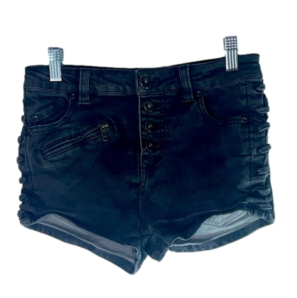 Free people black denim shorts, size 25